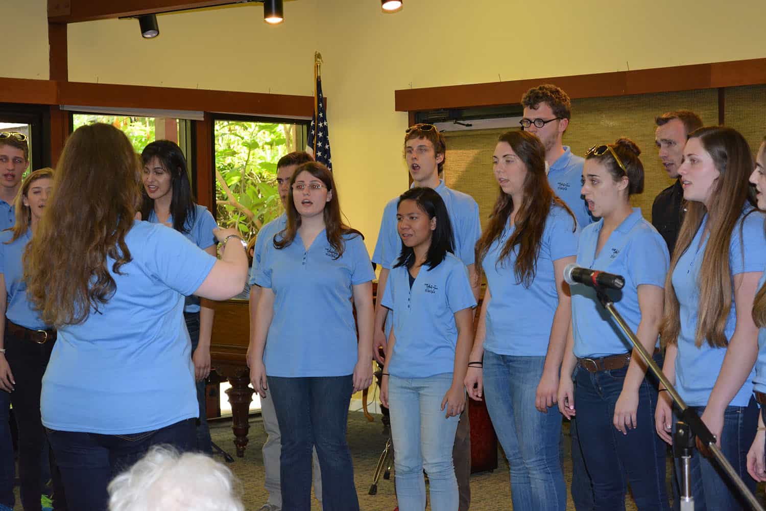 The Arts on Tour choir performs for Broadview guests.