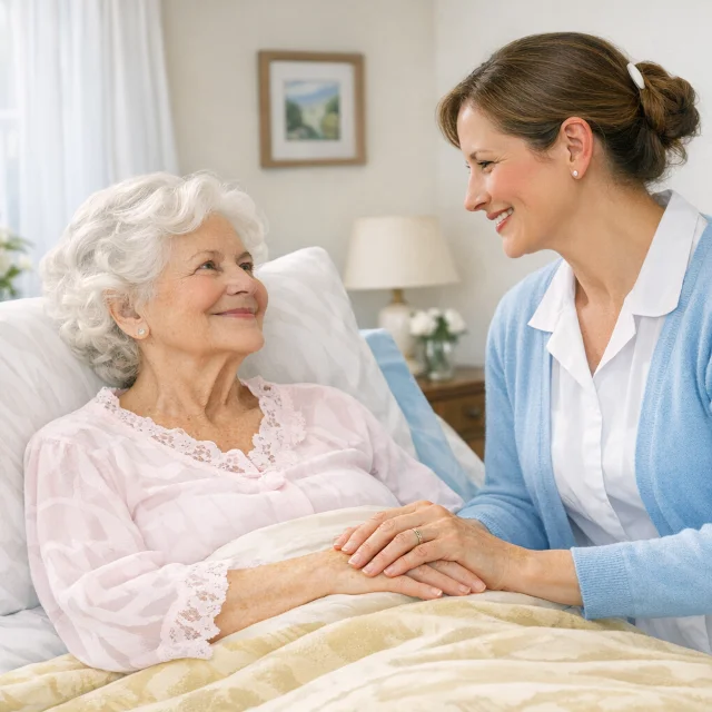 A Christian Science nurse offering compassionate care to a patient